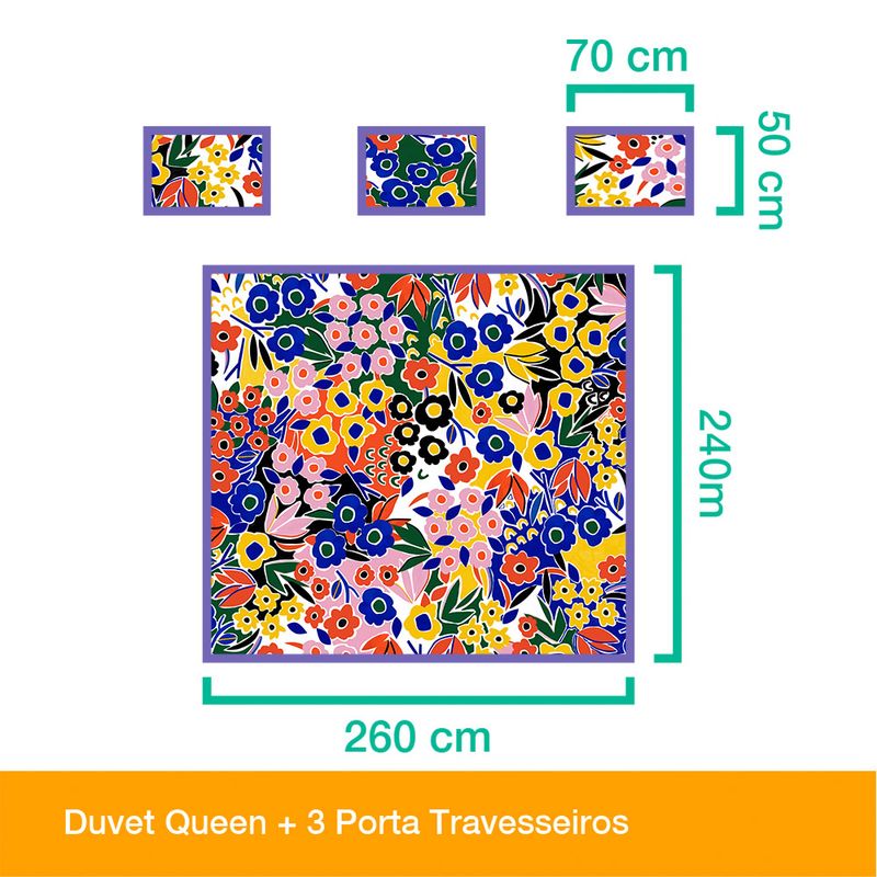 Capa-de-Edredom-Uba--Multiflor-Amarelo-e-Rosa