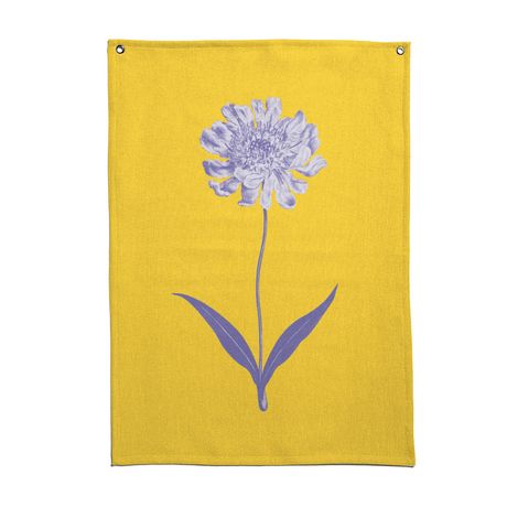 Flâmula Floral Psicodélico Amarelo e Azul