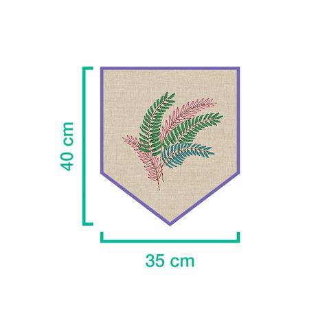 Flâmula Folhagem Artesanal I Bege e Verde