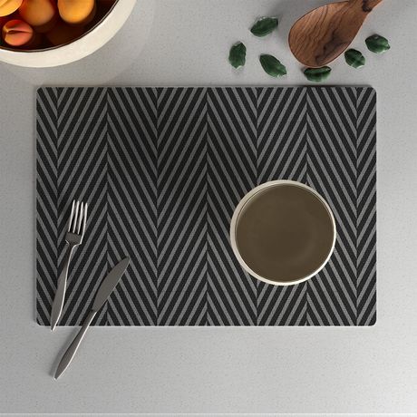 Jogo Americano Chevron Tecido Preto