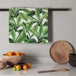 Pano-de-Prato-Paisagem-tropical-Verde-e-Branco