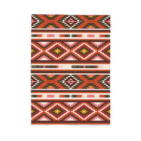 Pano de Prato Tapeçaria Kilim Amarelo e Rosa