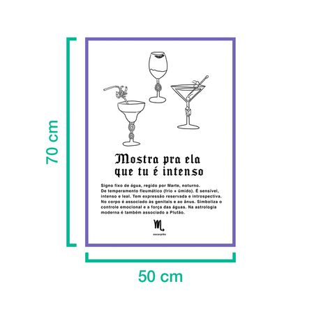 Pano de Prato Escorpião Branco e Preto