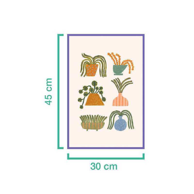 Quadro-Plantas-Exoticas-Bege-e-Laranja