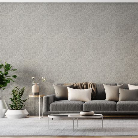 Papel de Parede Vinílico Textura Cimento Cinza I