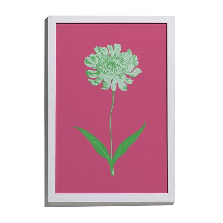 Quadro Floral Psicodélico Rosa e Verde