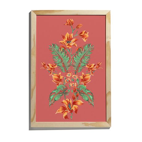 Quadro Flor de Arara I Rosa e Verde