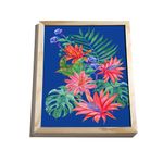 Quadro-Tropicana-Floral-Azul-e-Rosa