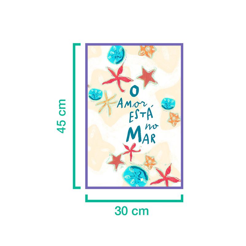Quadro-Estrelas-do-Mar-Laranja-e-Azul
