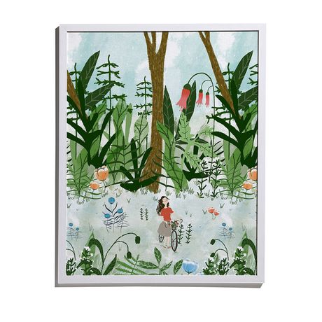 Quadro Floresta Menina Verde