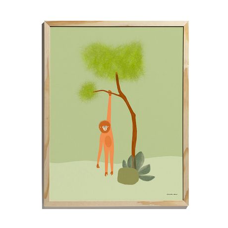 Quadro Selva de Mogli Verde e Laranja