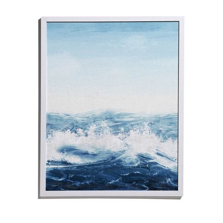 Quadro Mar Realista Azul e Azul Marinho