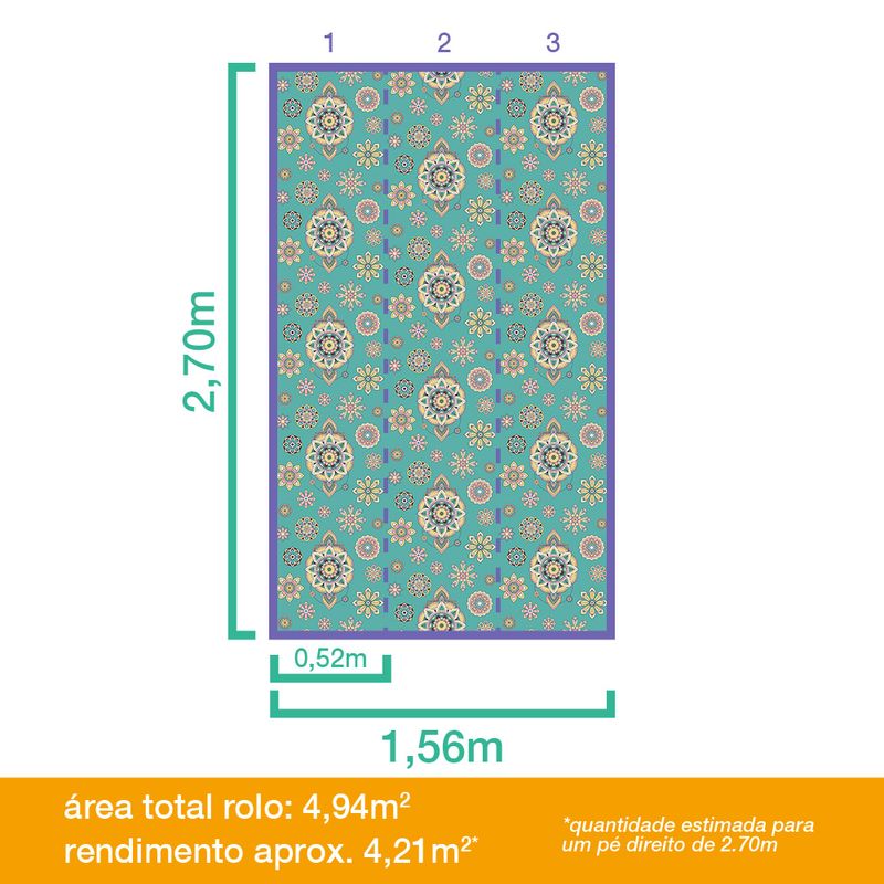 Papel-de-Parede-Vinilizado-Mandala-Verde-e-Amarelo