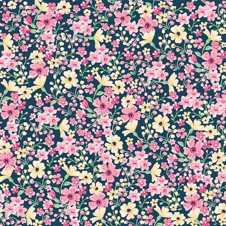 Papel de Parede Vinílico Clássico Moderno Floral Preto e Rosa