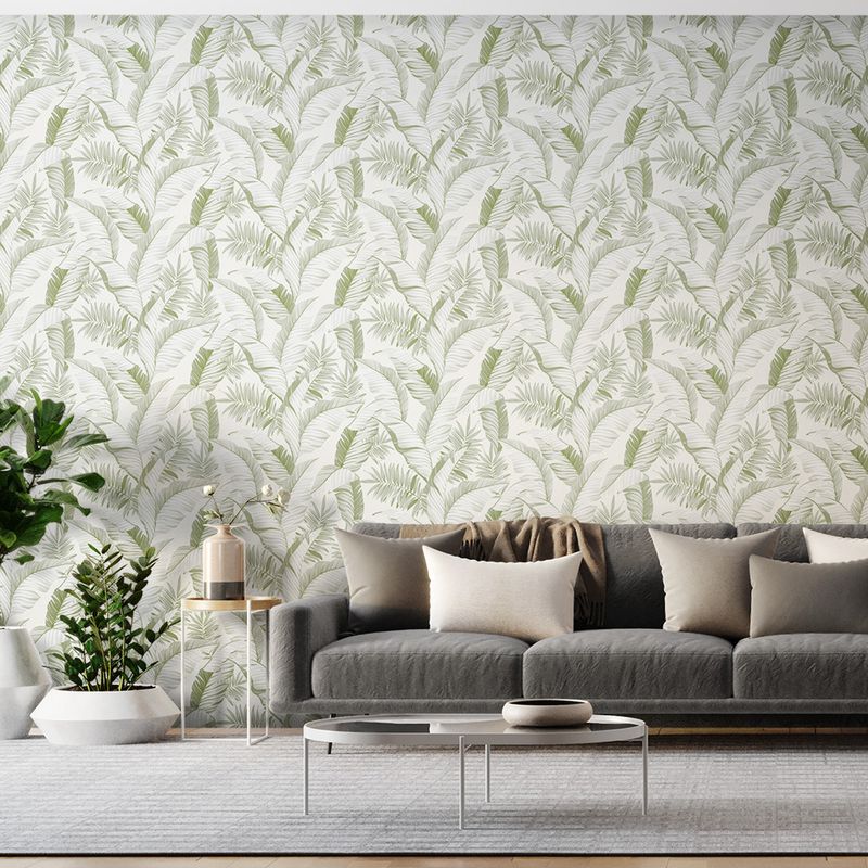 Papel-de-Parede-Vinilico-Folhagens-Bege-e-Verde
