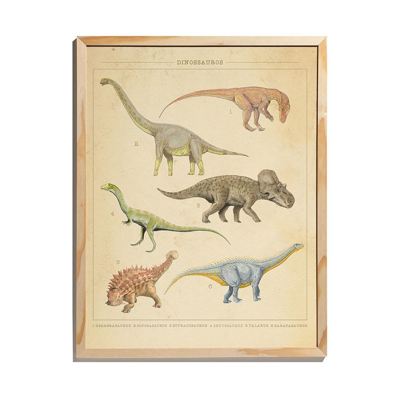 Quadro-Dinos-fosseis-Bege-e-Verde