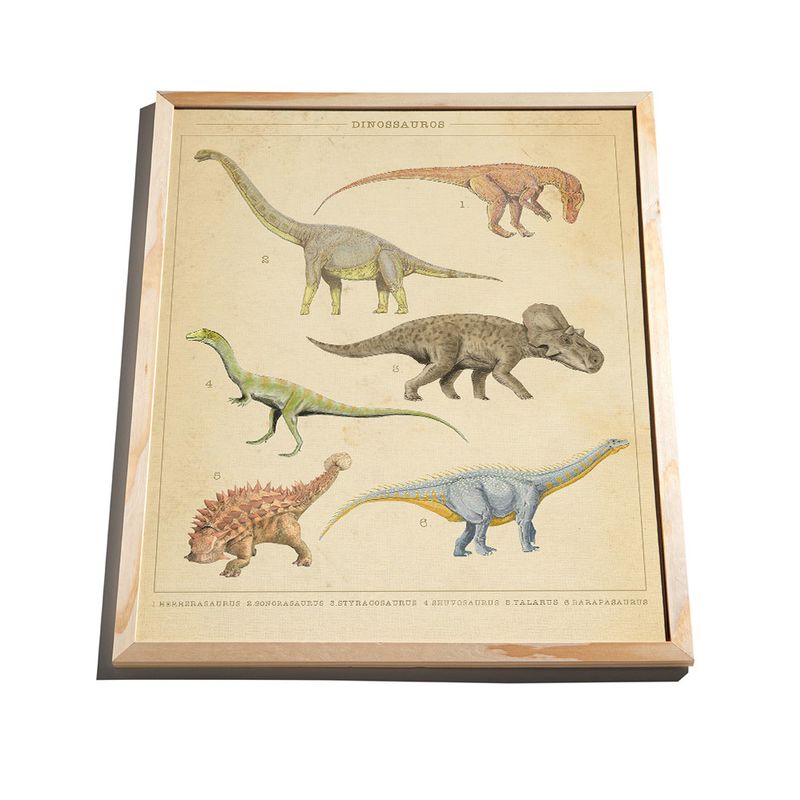 Quadro-Dinos-fosseis-Bege-e-Verde