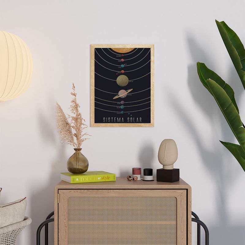 Quadro-Sistema-Solar-Preto-e-Marrom