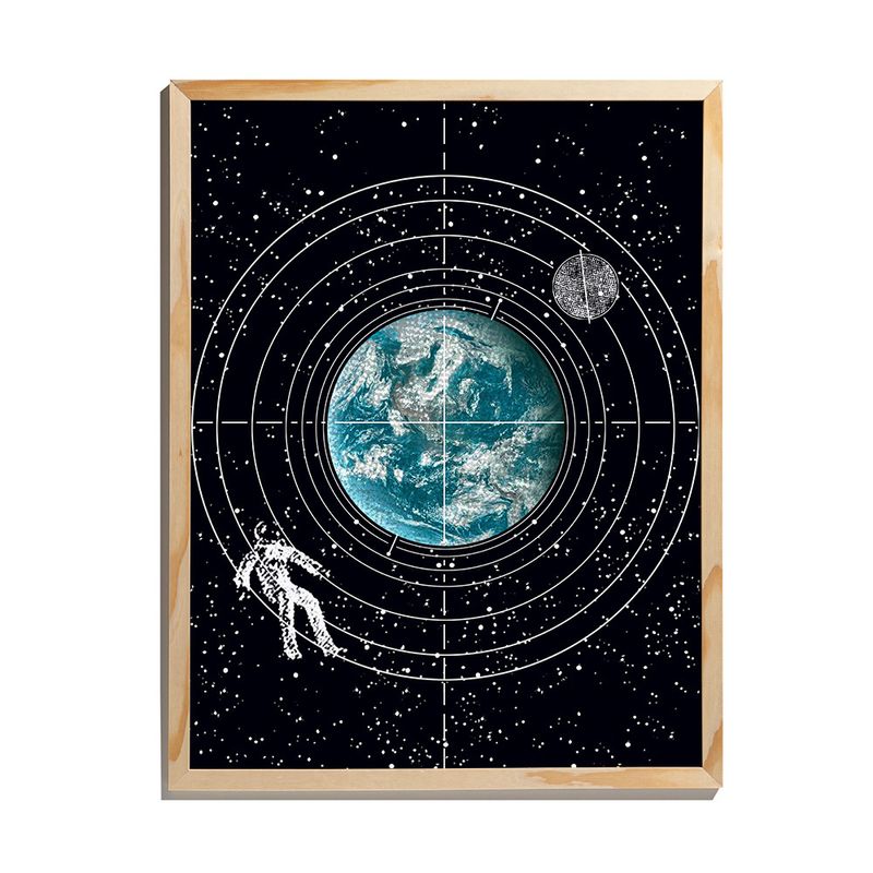 Quadro-Terra-e-Astronauta-Preto-e-Azul