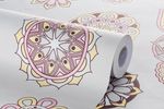 Papel-de-Parede-Vinilizado-Mandala-Cinza-e-Rosa