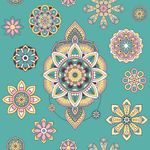 Papel-de-Parede-Vinilizado-Mandala-Verde-e-Amarelo