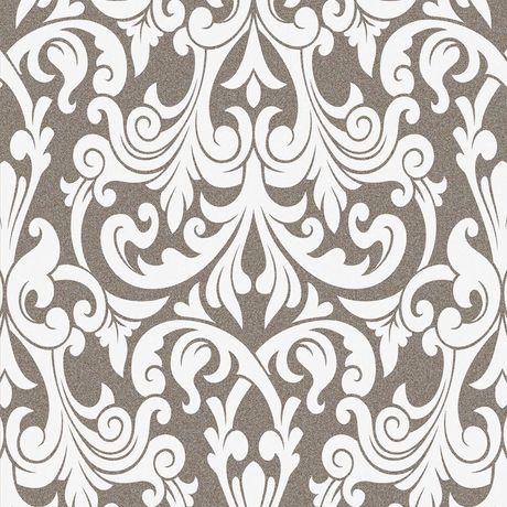 Papel de Parede Vinílico Damask Clássico Marrom