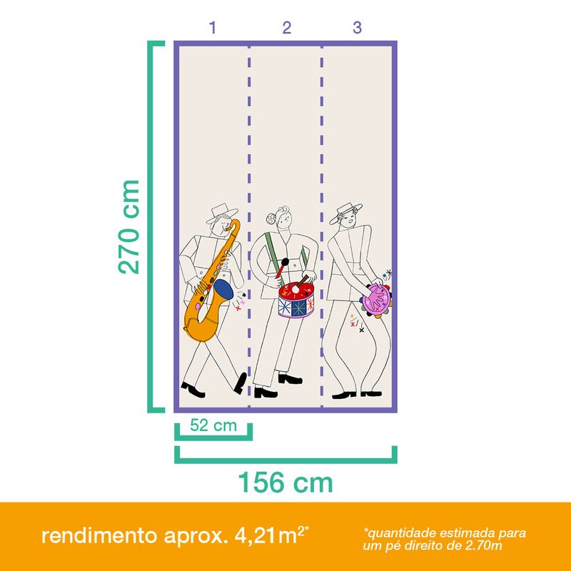 Painel-de-Parede-Os-Tres-Batutas-Bege-e-Amarelo