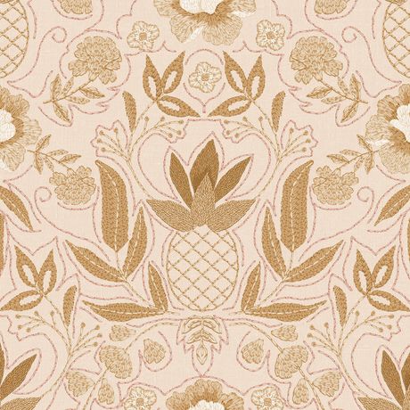 Papel de Parede Abacaxis Marrom e Bege
