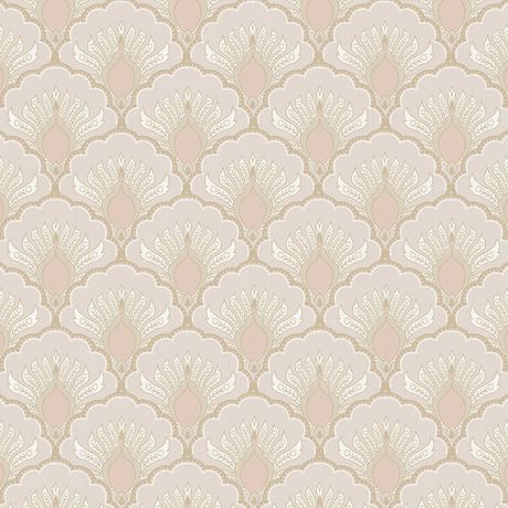 Papel de Parede Arabesco Texturizado Bege