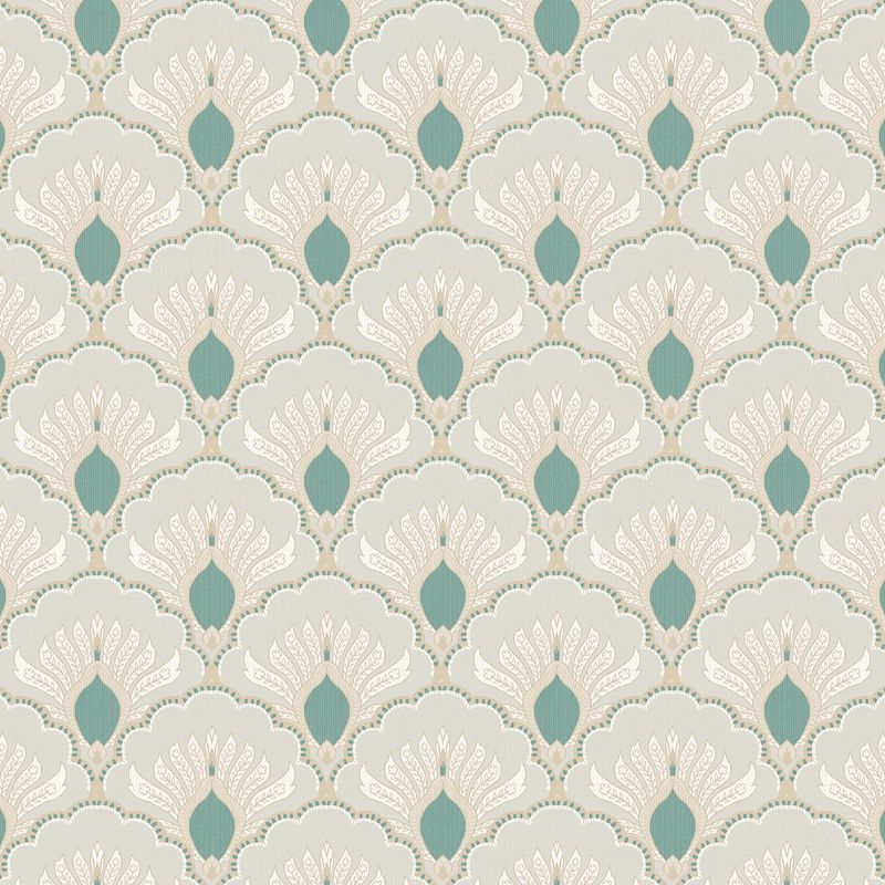 Papel-de-Parede-Arabesco-Texturizado-Verde-e-Bege