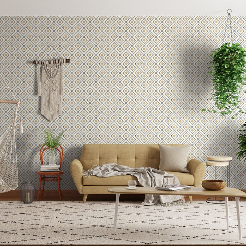 Papel-de-Parede-Linhas-Losangos-Bege-e-Laranja