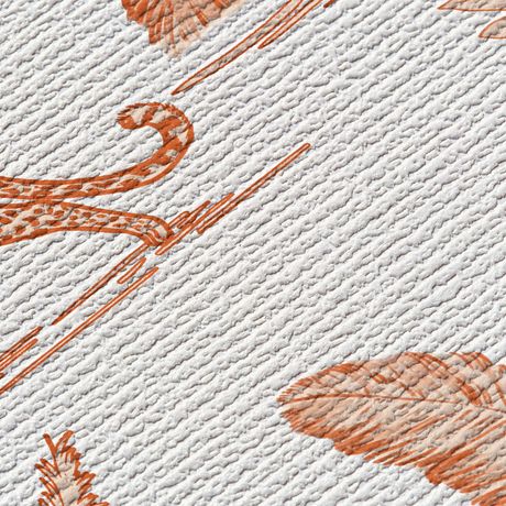 Papel de Parede Toile de Jouy Selva Laranja