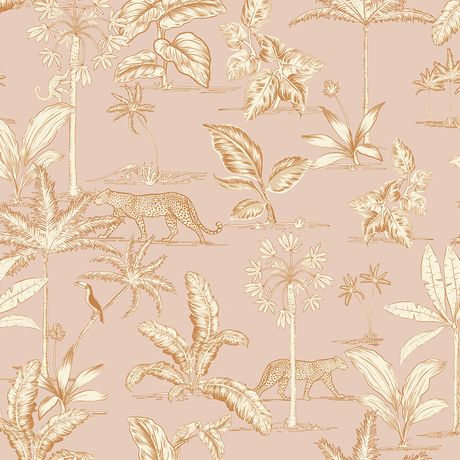 Papel de Parede Toile de Jouy Selva Bege