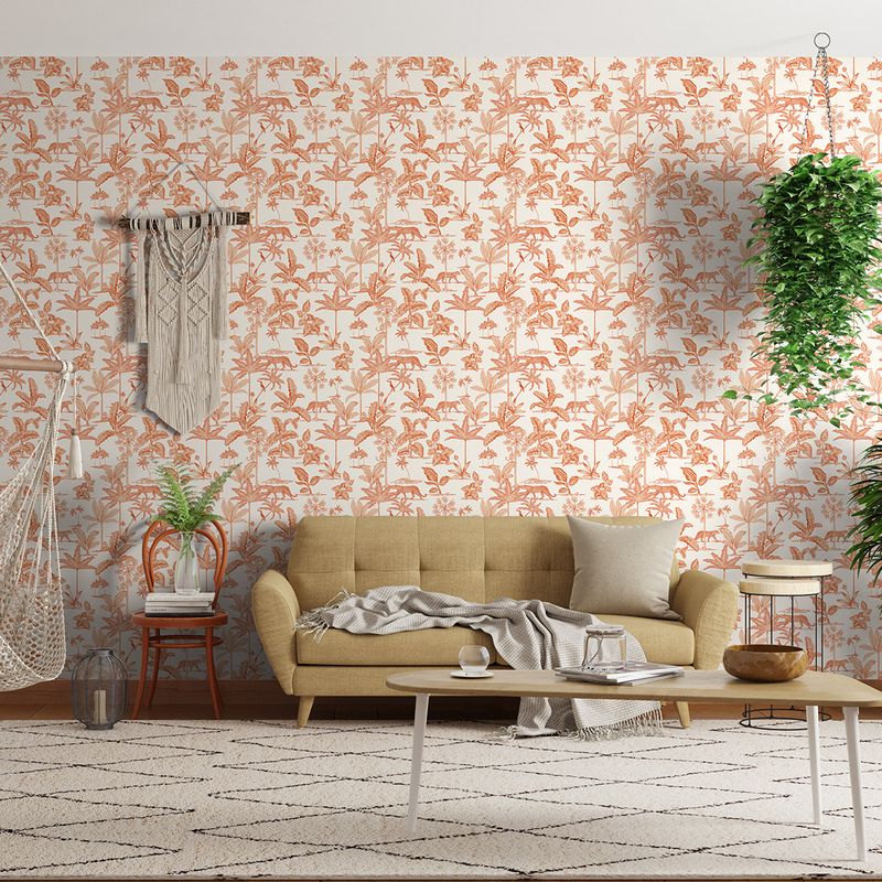 Papel-de-Parede-Toile-de-Jouy-Selva-Laranja