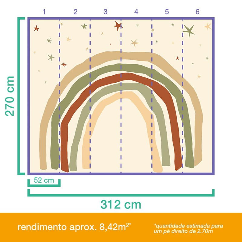 Painel-de-Parede-Arco-Iris-Bege-e-Verde