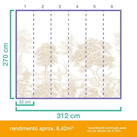 Painel de Parede Arvoredo Bege