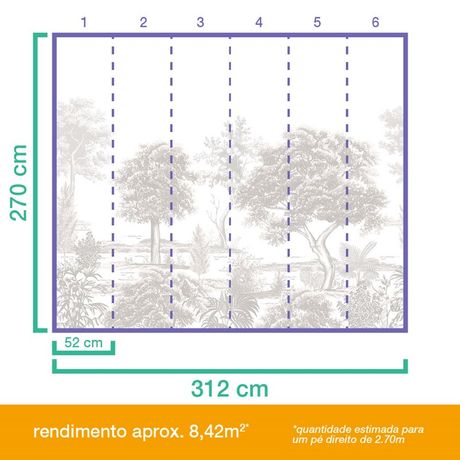 Painel de Parede Arvoredo Cinza