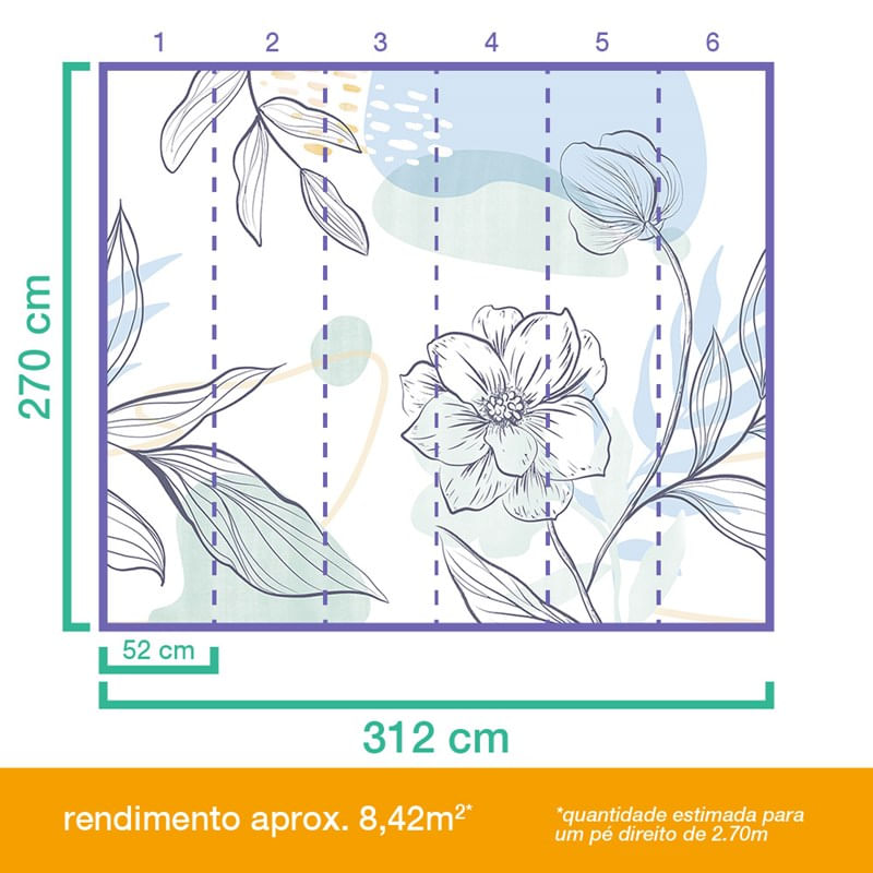 Painel-de-Parede-Floral-MAXI-Azul-e-Verde