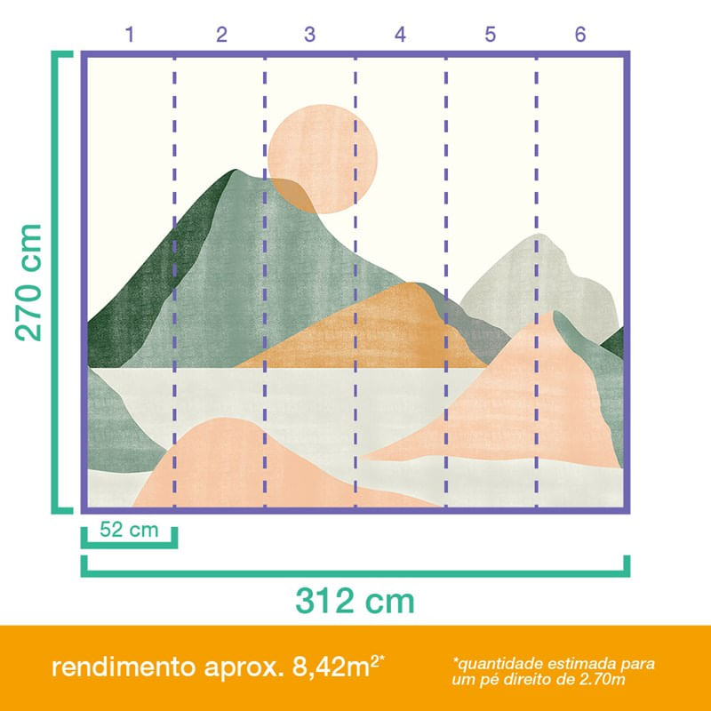 Painel-de-Parede-Horizonte-Verde-e-Rosa