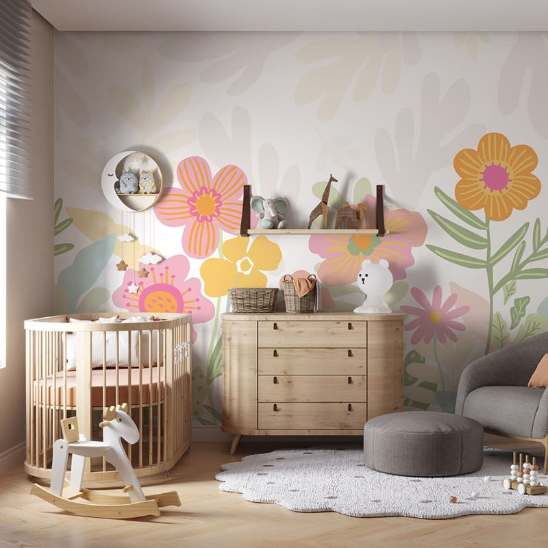 Painel-de-Parede-Flores-Graficas-Amarelo-e-Rosa