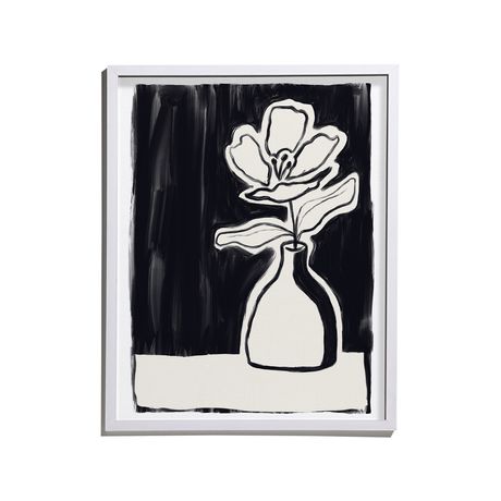 Quadro Flor trinchada Preto