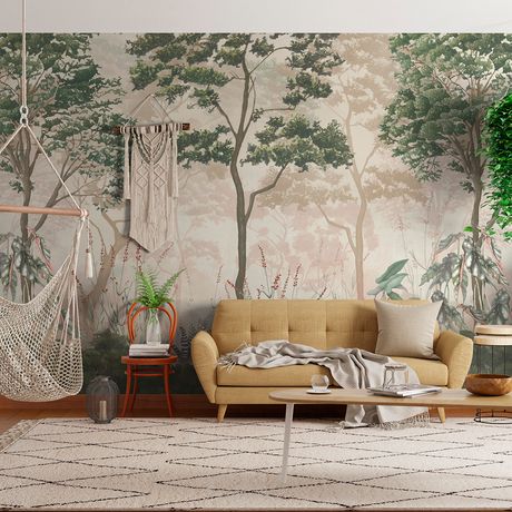 Painel de Parede Floresta Indoor Verde 02 e Bege