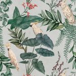 Papel-de-Parede-Vinilico-Selva-com-Cacatuas-II-Verde-e-Branco
