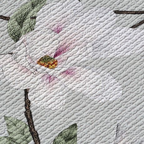 Papel de Parede Vinílico Flores na Selva Cinza e Branco