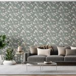 Papel-de-Parede-Vinilico-Flores-na-Selva-Verde-e-Branco