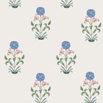 Papel-de-Parede-Vinilico-Flores-Felizes-Azul-e-Bege