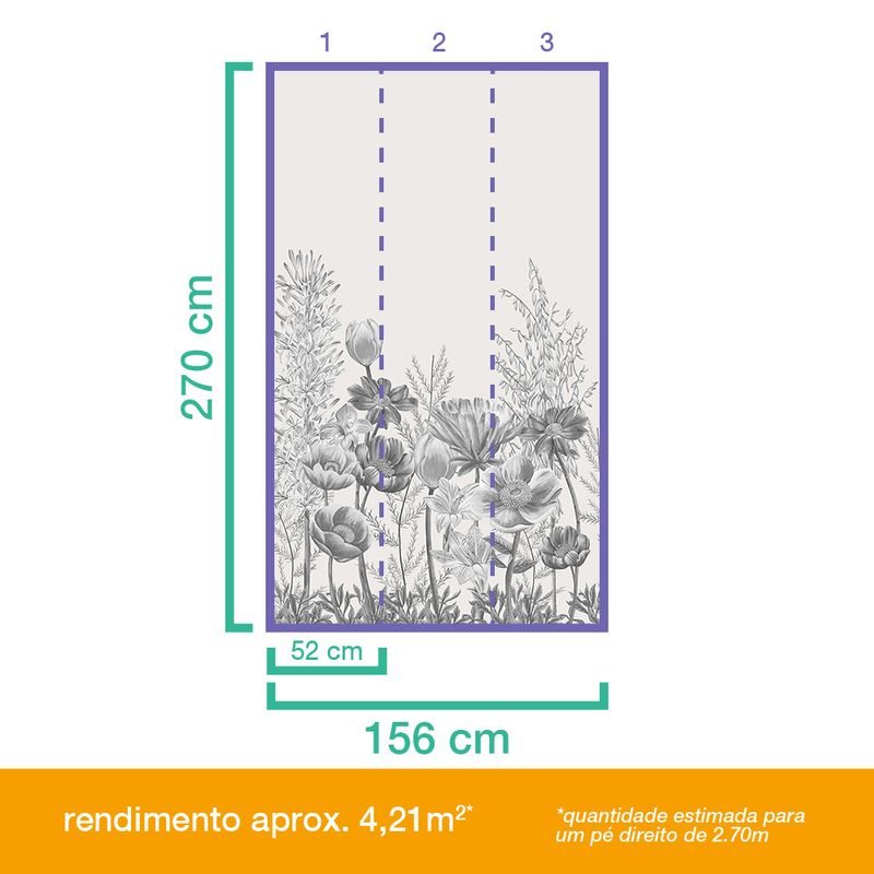 Painel-de-Parede-Flores-Felizes-Cinza-e-Bege