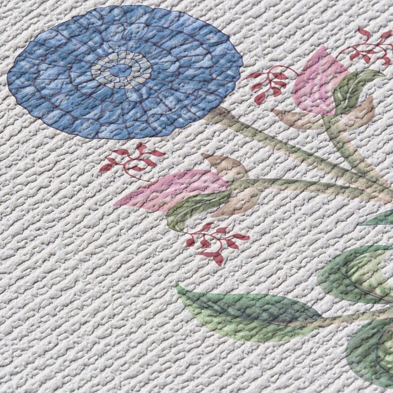 Papel-de-Parede-Vinilico-Flores-Felizes-Azul-e-Bege