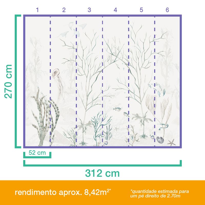 Painel-de-Parede-Mergulho-I-Bege-e-Verde