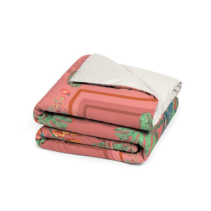Capa-de-Edredom-Arara-com-Bordas-Verde-e-Rosa